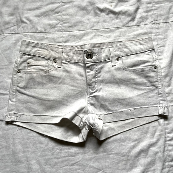 White Jean Shorts - Picture 1 of 6
